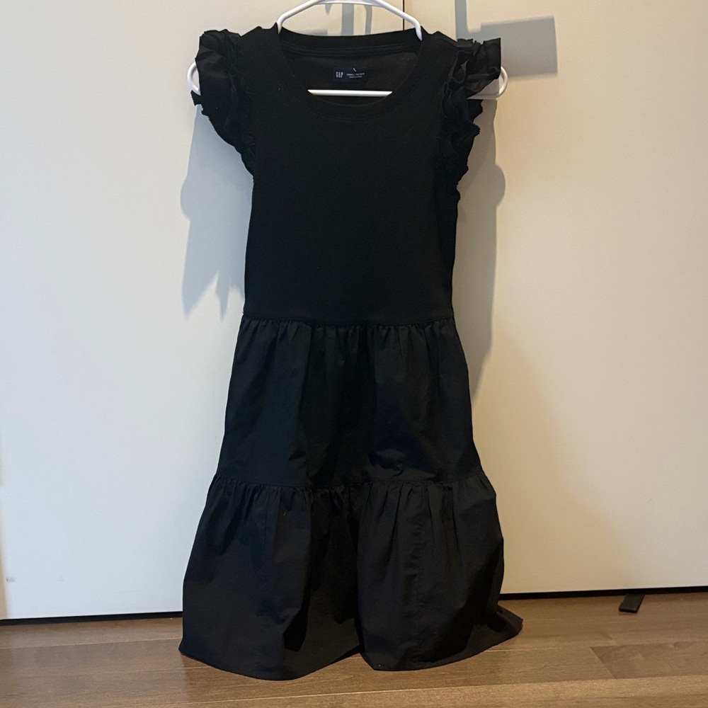 GAP Black Ruffle Dress XS Petite